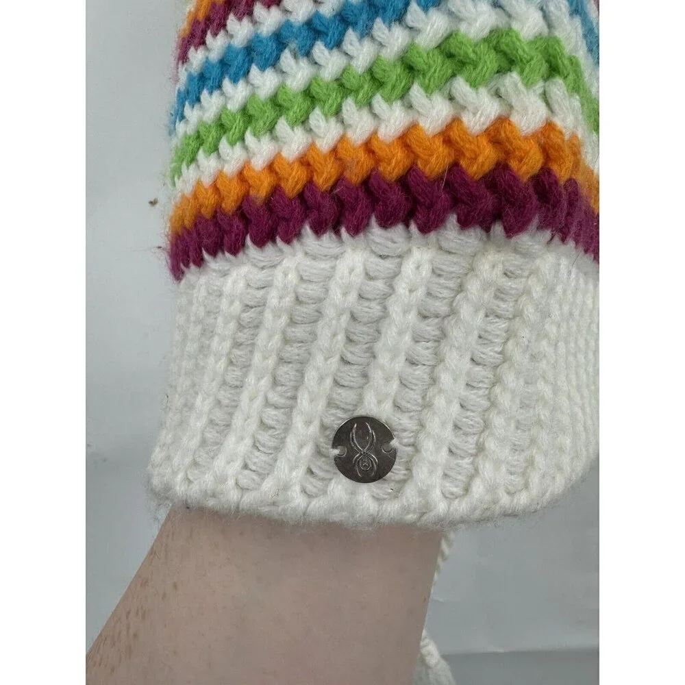 Spyder Bittersweet Beanie Rainbow Pom‎ Pom Unisex One Size Knit Gorpcore